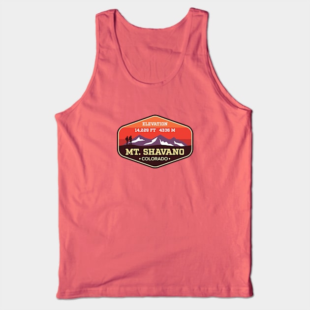 Mt Shavano Colorado 14ers Mountain Climbing Badge Tank Top by TGKelly